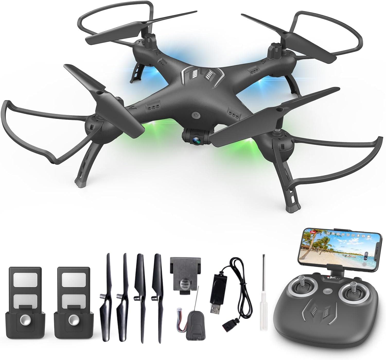 1080P HD Camera Drone: Toss to Launch, Smart APP Control – Perfect for Kids and Adults, Includes 2 Batteries