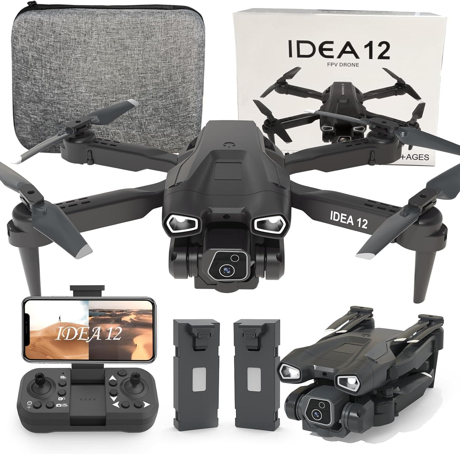 12 Mini Drone with Camera: 1080P HD, Optical Flow Positioning – Great for Kids & Adults, Includes Dual Batteries
