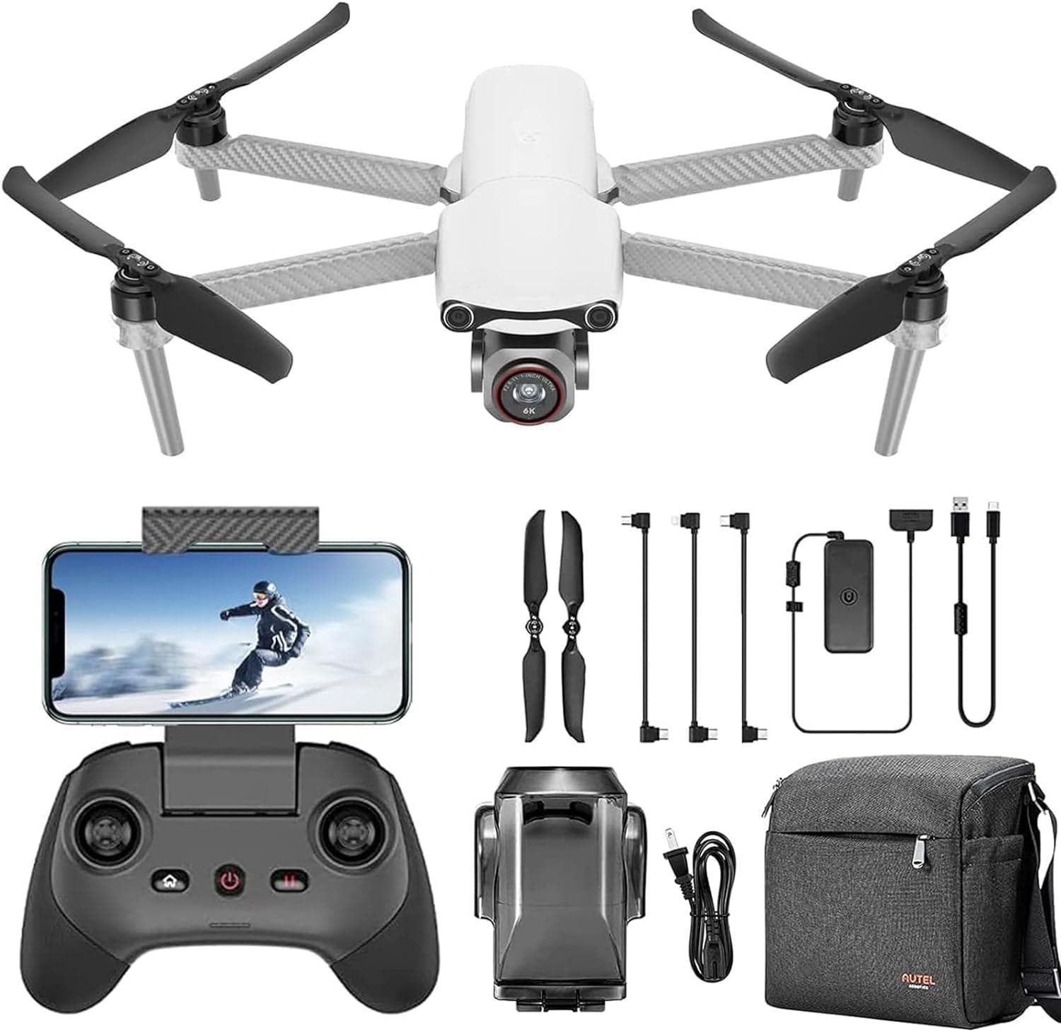 Autel Robotics EVO Lite+ Drone: 6K Video, 40Min Flight, 3-Way Obstacle Avoidance – White