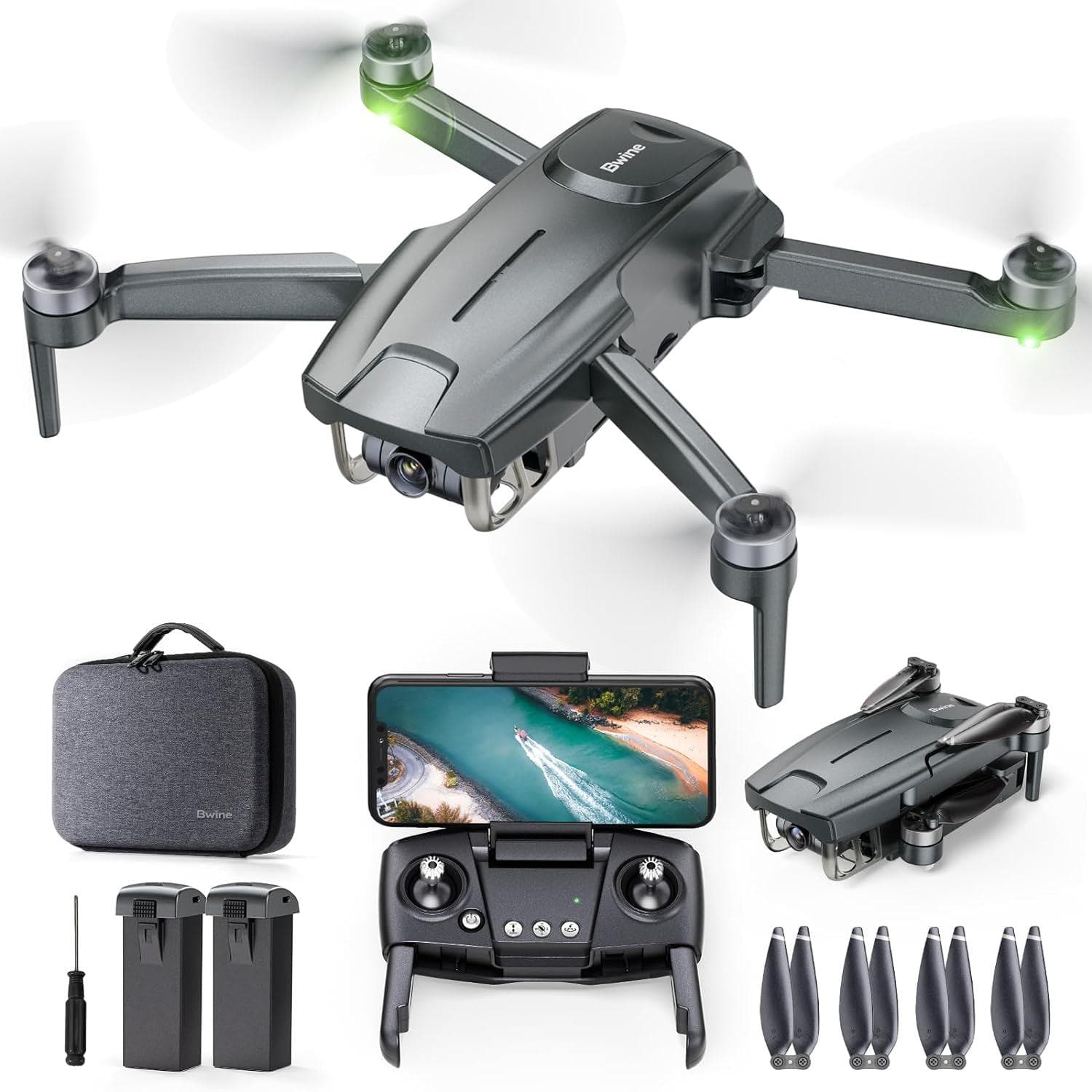 Bwine F7 Series GPS Drone: 4K UHD Camera, Brushless Motor, 60 Min Flight, Under 250g, Foldable