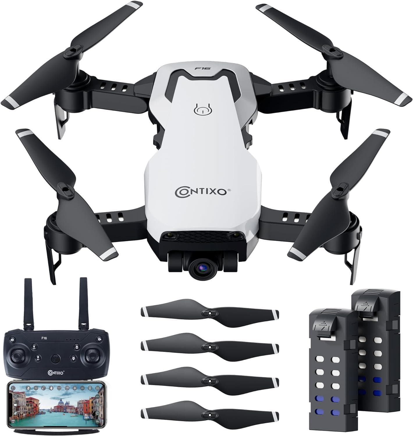 Contixo F16 FPV Drone: 2.4G RC Quadcopter for Kids and Beginners – 1080P HD Camera, Follow Me Mode, Gesture Control