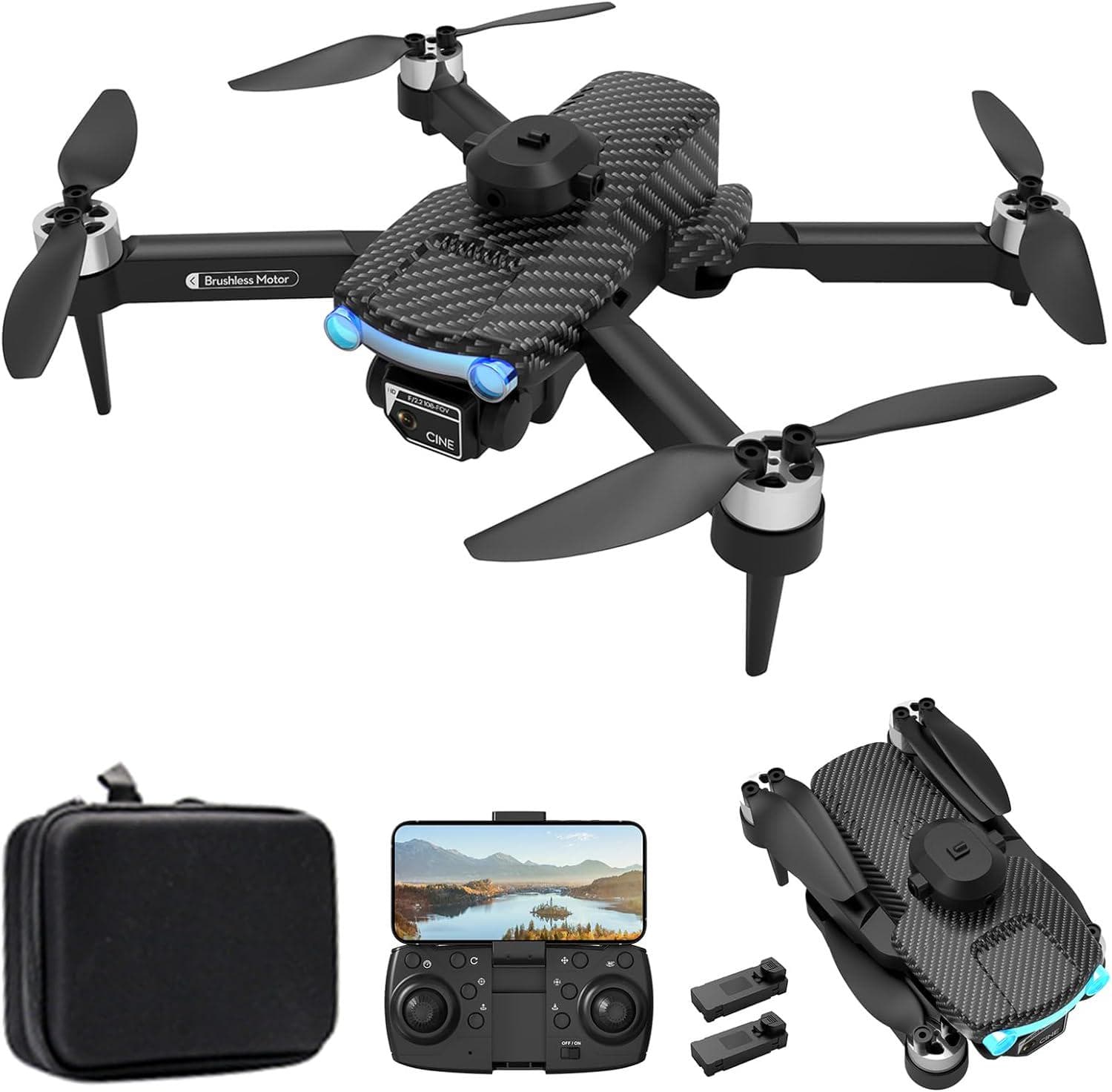 GoolRC Drone: 8K HD EIS Camera, Brushless Motor, Obstacle Avoidance, Follow Me, 2 Batteries