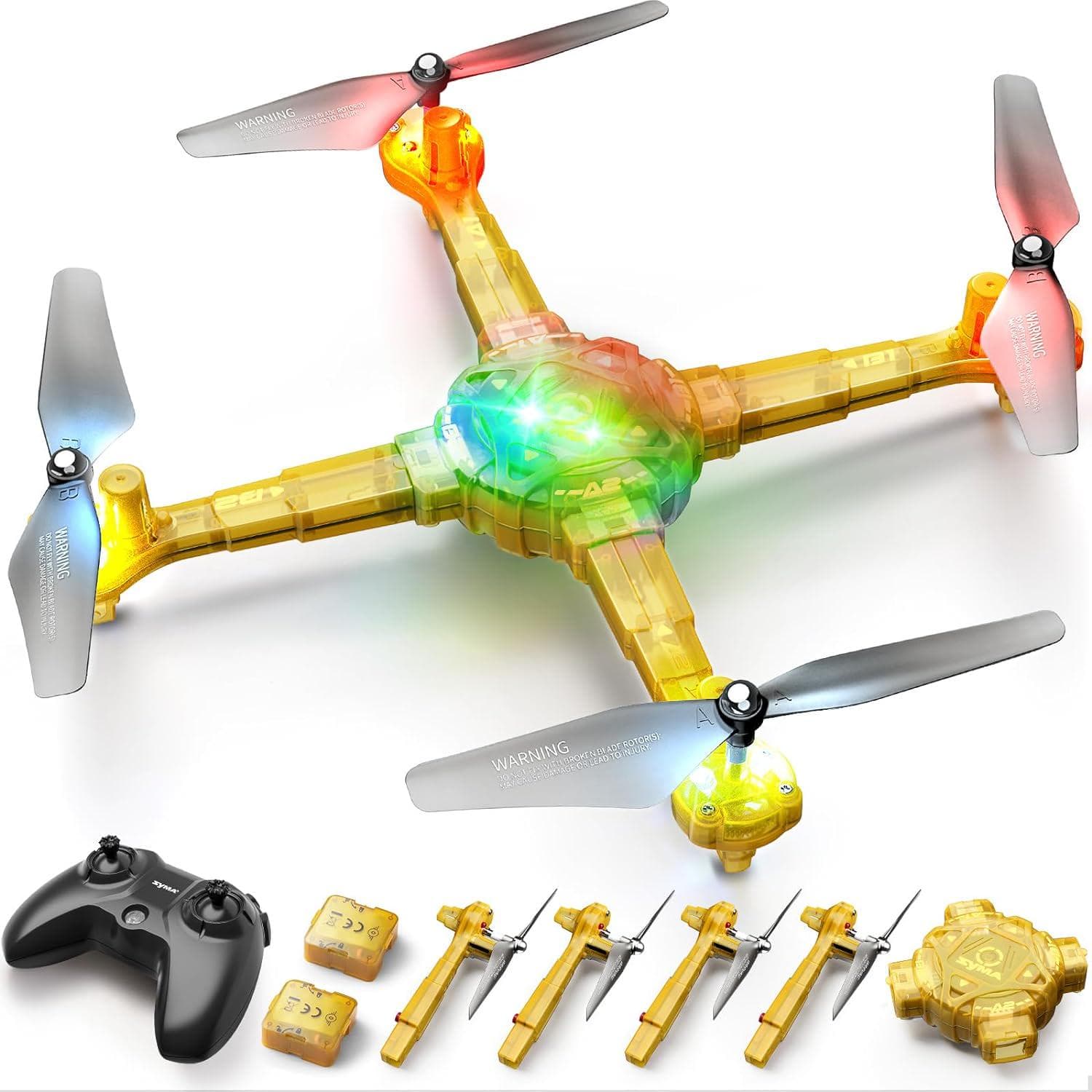 SYMA X440 RC LED Drone: Detachable Arms, 7-Color Light Switching, 16 Stunts, Altitude Hold