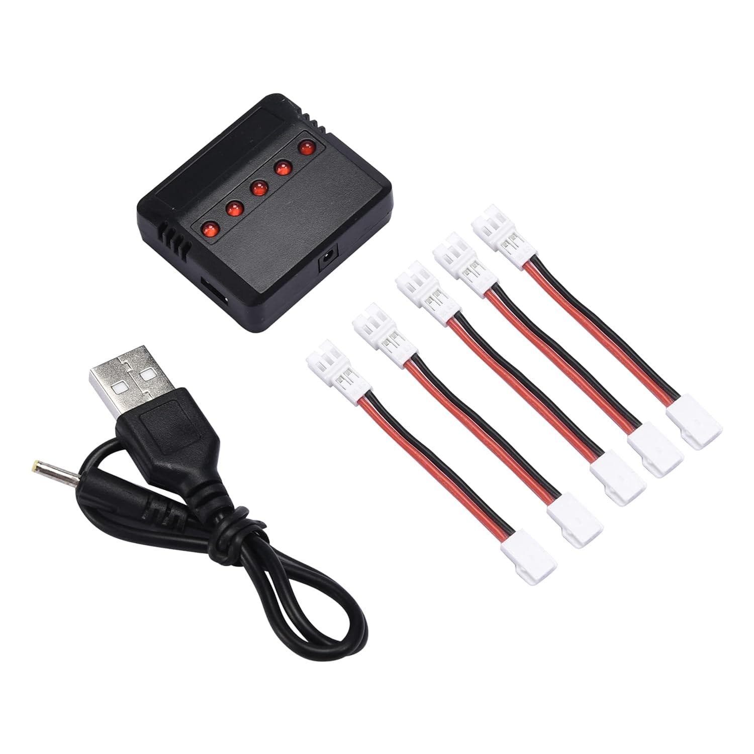Top Race Drone Batteries: RC Charger 1-6S AC/DC 80W, 3.7V 1S 1 Cell Micro Battery 5 Ports – Wide Compatibility