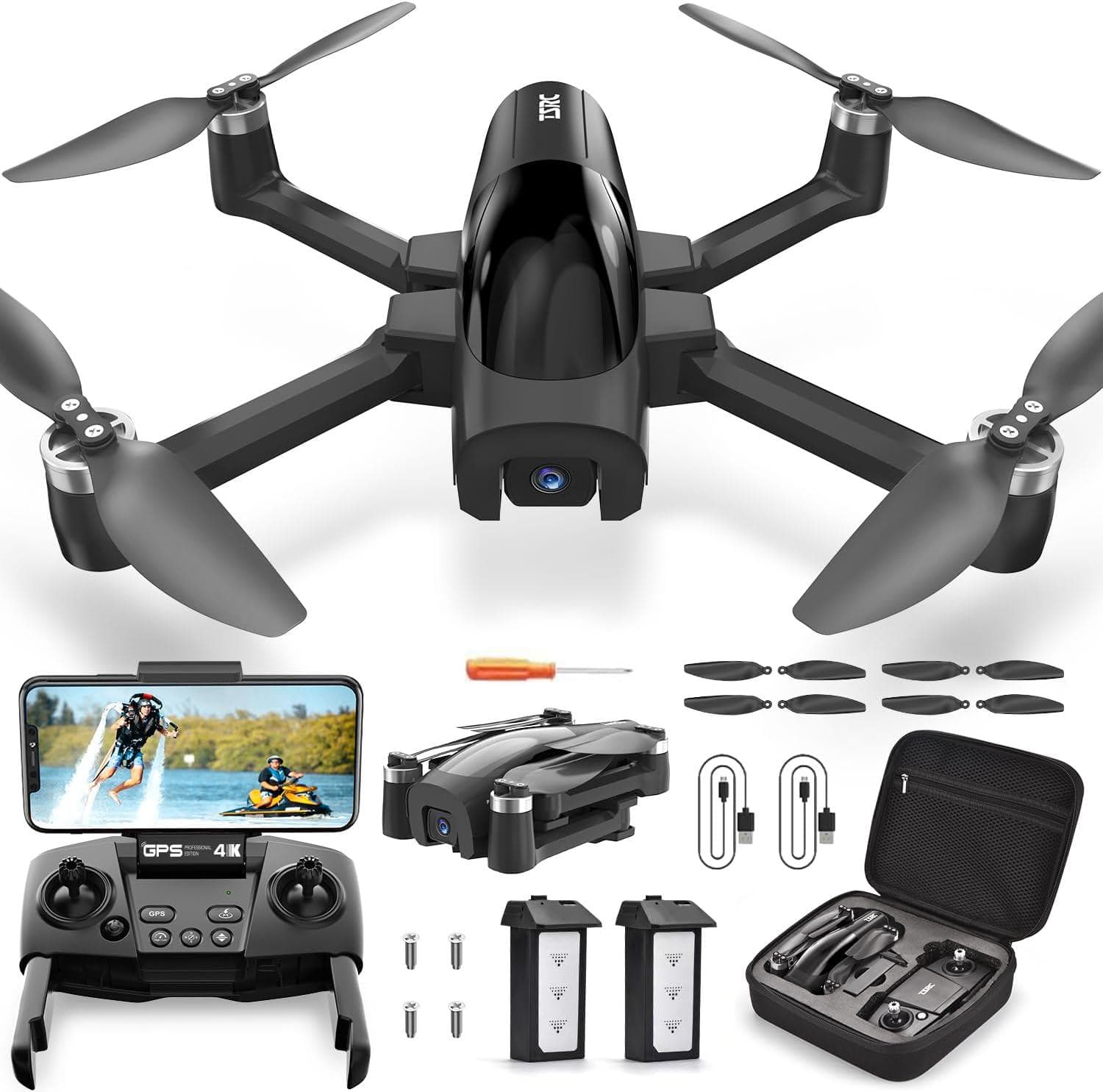 TSRC A6 Foldable GPS Drone: 4K Camera, Auto Return, Follow Me, Optical Flow – 46 Mins Flight