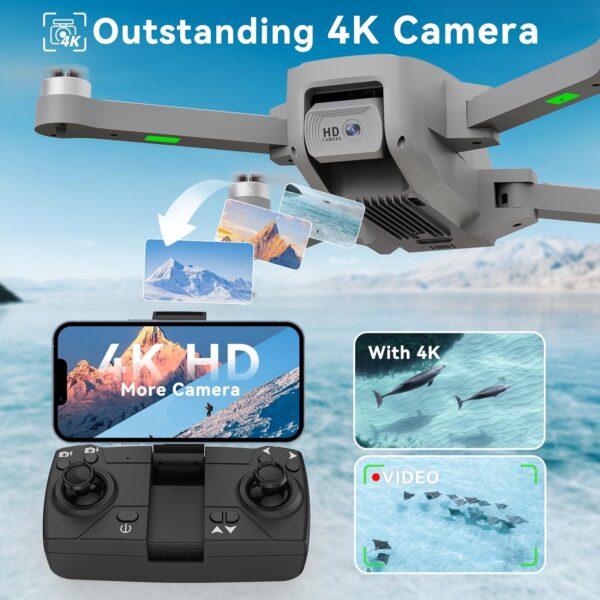 16P-D Brushless Motor Drone: 4K Camera, 5G Wifi, Wind Protection - Perfect Gift for Adults, Mini Foldable Design - Image 2