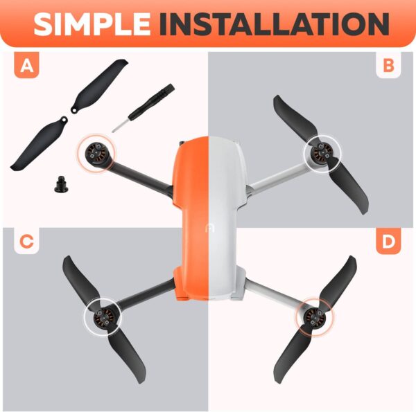 8 PCS Autel Robotics EVO Nano Propellers for Nano/Nano+/ Plus Drone, Low-Noise Props Blades Accessories - Image 5
