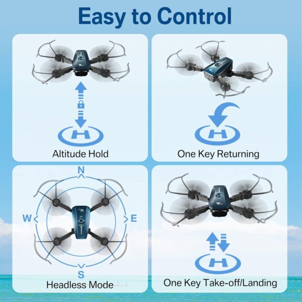 ATTOP Kids Drone with 1080P Camera: Stable Indoor, Foldable Outdoor - Includes 3 Batteries - Image 4