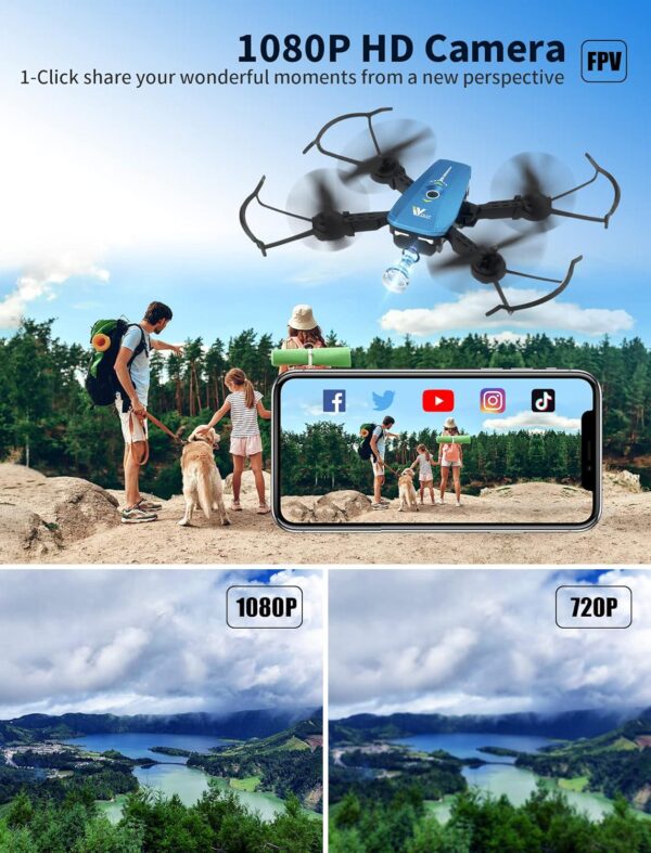 ATTOP Kids Drone with 1080P Camera: Stable Indoor, Foldable Outdoor - Includes 3 Batteries - Image 3