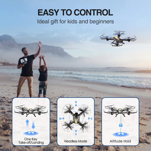 ATTOP A8 Drone: Larger 1080P FPV Camera, Easy Controls - Ideal for Adults, Kids, Beginners - Image 2