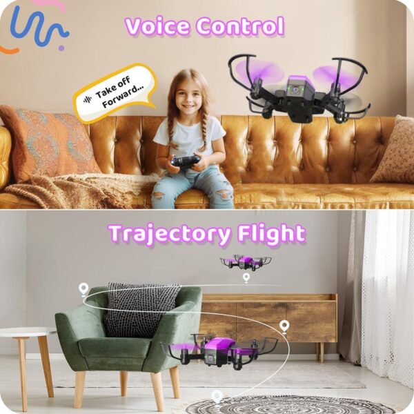 ATTOP Mini Drone for Kids: 1080P Camera, Foldable FPV, Voice Control - Perfect Gift for Beginners, Includes 2 Batteries - Image 5