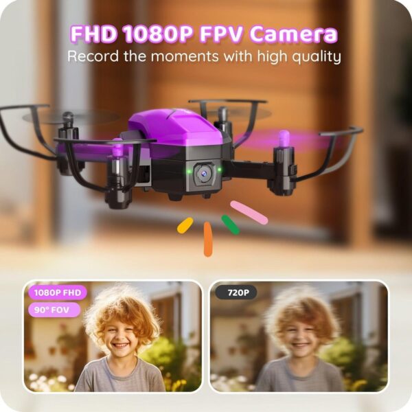ATTOP Mini Drone for Kids: 1080P Camera, Foldable FPV, Voice Control - Perfect Gift for Beginners, Includes 2 Batteries - Image 3