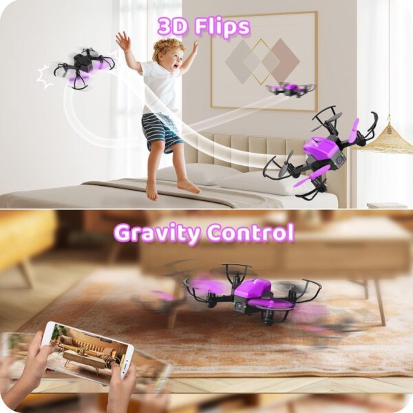 ATTOP Mini Drone for Kids: 1080P Camera, Foldable FPV, Voice Control - Perfect Gift for Beginners, Includes 2 Batteries - Image 6