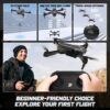 BEZGAR BD101 Drone: 1080P Camera, Foldable, FPV Remote Control - Perfect for Adults and Kids, Includes 2 Batteries - Image 3