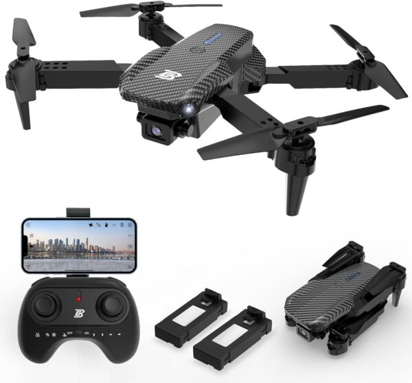 BEZGAR BD101 Drone: 1080P Camera, Foldable, FPV Remote Control - Perfect for Adults and Kids, Includes 2 Batteries