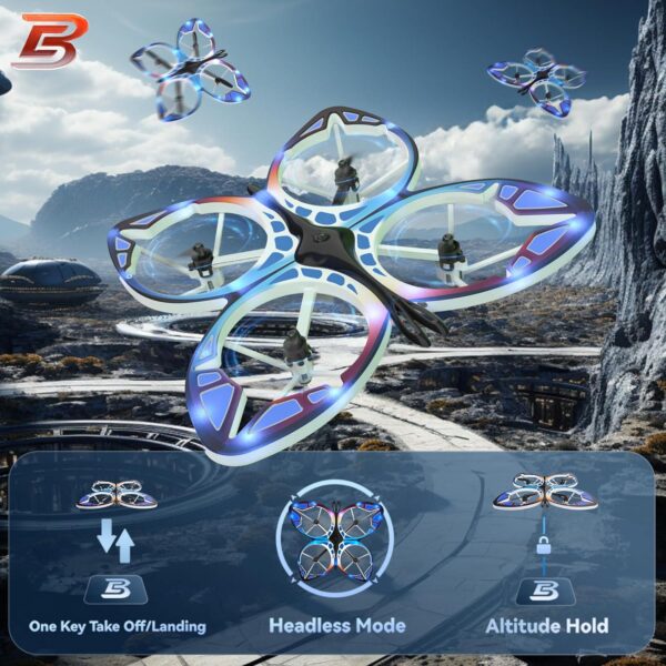 BEZGAR Mini Drone for Kids: LED Illuminated, Altitude Hold, Headless Mode - Perfect for Beginners, Ages 6-12 - Image 2