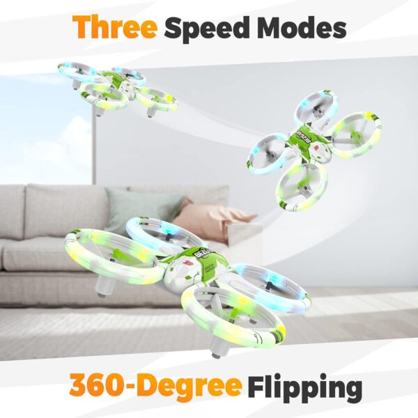 BEZGAR HQ051S Drone for Kids (Upgraded LED Lighting Effect) - Mini Remote Control RC with 3D Flip, Headless Mode, Small Quadcopter Beginners, Gifts Toys Boys and Girls - Image 4
