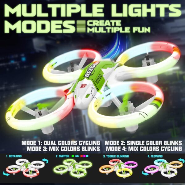 BEZGAR HQ051S Drone for Kids (Upgraded LED Lighting Effect) - Mini Remote Control RC with 3D Flip, Headless Mode, Small Quadcopter Beginners, Gifts Toys Boys and Girls - Image 2