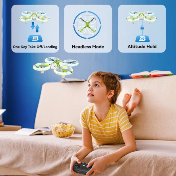 BEZGAR HQ051S Drone for Kids (Upgraded LED Lighting Effect) - Mini Remote Control RC with 3D Flip, Headless Mode, Small Quadcopter Beginners, Gifts Toys Boys and Girls - Image 5