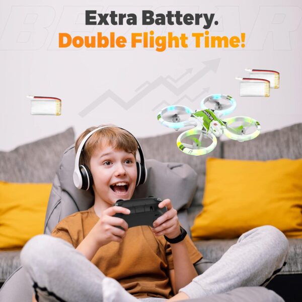 BEZGAR HQ051S Drone for Kids (Upgraded LED Lighting Effect) - Mini Remote Control RC with 3D Flip, Headless Mode, Small Quadcopter Beginners, Gifts Toys Boys and Girls - Image 8
