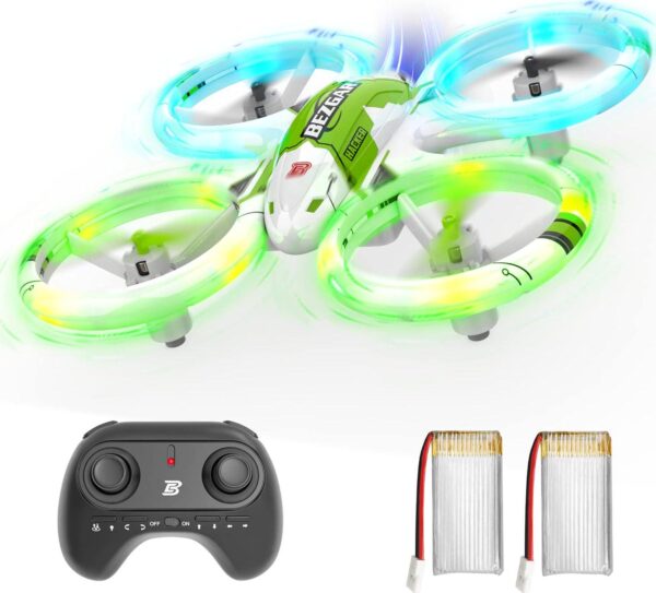 BEZGAR HQ051S Drone for Kids (Upgraded LED Lighting Effect) - Mini Remote Control RC with 3D Flip, Headless Mode, Small Quadcopter Beginners, Gifts Toys Boys and Girls