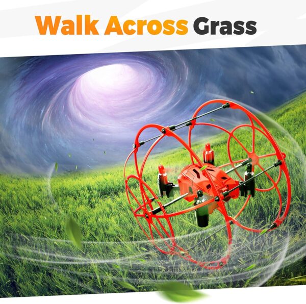 BEZGAR HQ053 Remote Control Drone: Spherical Rolling, 360 Degree Flip - Perfect Gift for Kids Ages 4-12, Red - Image 7