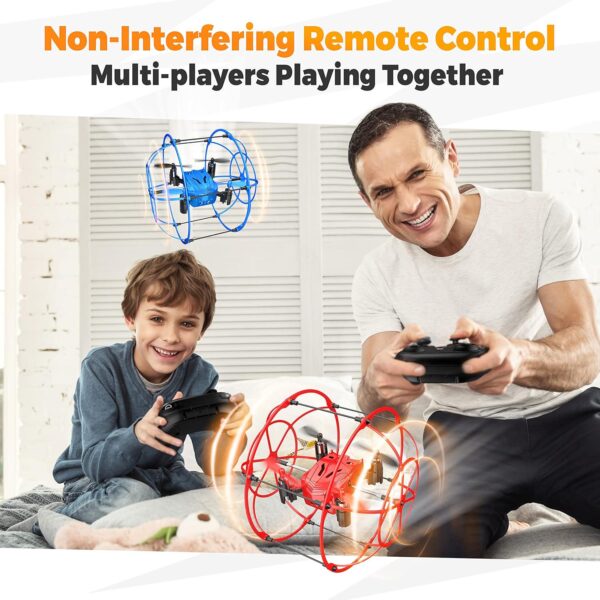 BEZGAR HQ053 Remote Control Drone: Spherical Rolling, 360 Degree Flip - Perfect Gift for Kids Ages 4-12, Red - Image 5