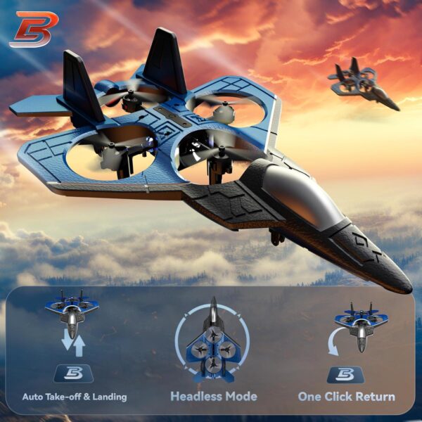 BEZGAR RC Fighter Airplane F-22 Raptor Mini Drone Remote Control Jet Plane Stunt for Adults and Kids Toy with Light Gift Beginner - Image 2