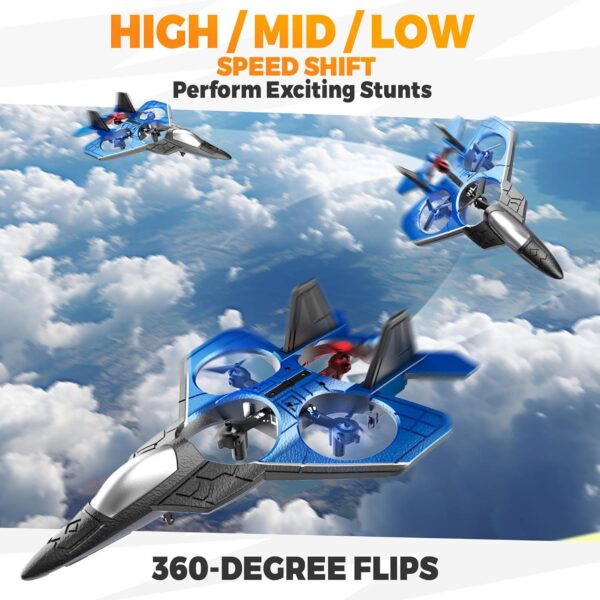 BEZGAR RC Fighter Airplane F-22 Raptor Mini Drone Remote Control Jet Plane Stunt for Adults and Kids Toy with Light Gift Beginner - Image 4