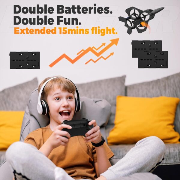 BEZGAR RC Fighter Airplane F-22 Raptor Mini Drone Remote Control Jet Plane Stunt for Adults and Kids Toy with Light Gift Beginner - Image 5