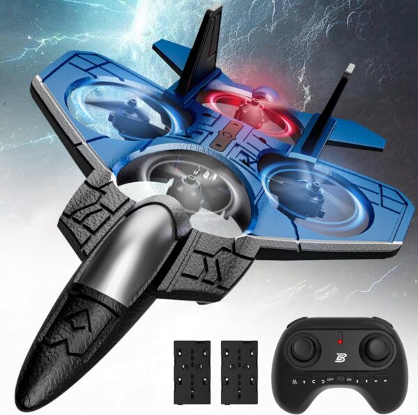 BEZGAR RC Fighter Airplane F-22 Raptor Mini Drone Remote Control Jet Plane Stunt for Adults and Kids Toy with Light Gift Beginner