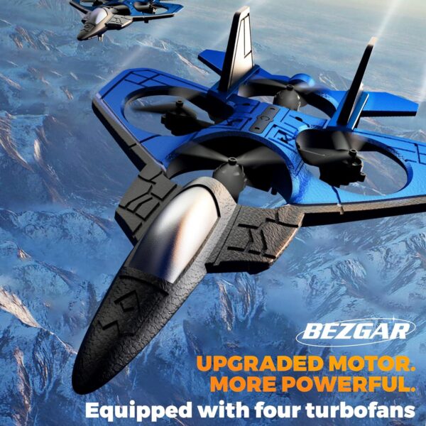 BEZGAR RC Fighter Airplane F-22 Raptor Mini Drone Remote Control Jet Plane Stunt for Adults and Kids Toy with Light Gift Beginner - Image 7