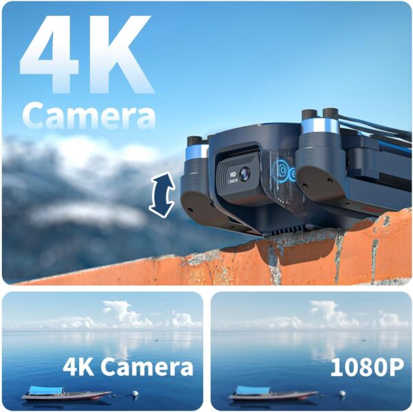 Brushless Motor Drones with 2 Cameras 40KM/h MAX Wind Resistance Class 4 for Adults 5GHz WIFI FPV HD Quadricopter RC Beginners 2 Batteries 30 Minutes X15 UAV - Image 2