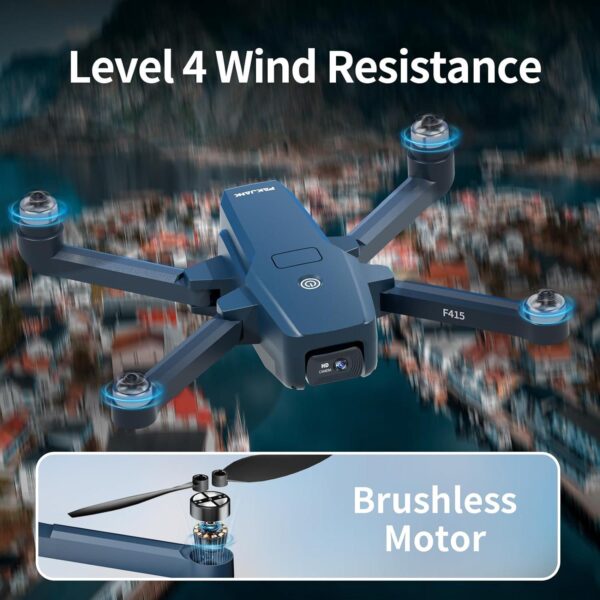 Brushless Motor Drones with 2 Cameras 40KM/h MAX Wind Resistance Class 4 for Adults 5GHz WIFI FPV HD Quadricopter RC Beginners 2 Batteries 30 Minutes X15 UAV - Image 4