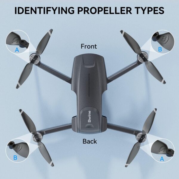 Bwine 4 Pcs Original Propeller for F7MINI RC Drone Quadcopter Blades - Black - Image 2