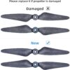 Bwine Drone Blades for F7, 4 Pcs Original Propeller, RC Quadcopter - Black - Image 2