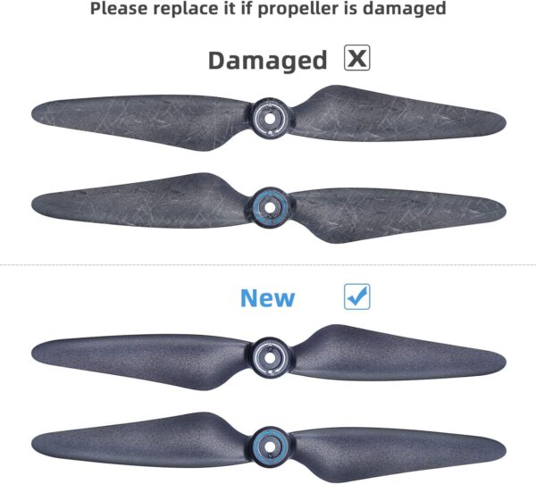 Bwine Drone Blades for F7, 4 Pcs Original Propeller, RC Quadcopter - Black - Image 2