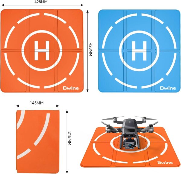 Bwine 16.85-Inch Drone Landing Pad: Double-Sided, Waterproof, Portable, Foldable Design - Image 3
