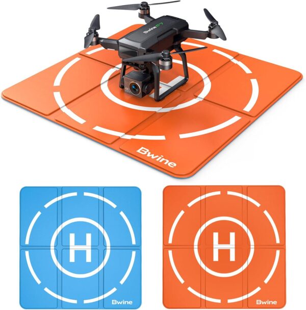 Bwine 16.85-Inch Drone Landing Pad: Double-Sided, Waterproof, Portable, Foldable Design