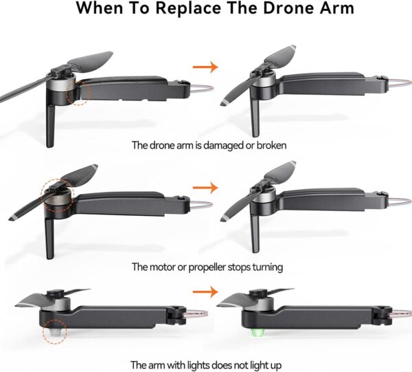 Bwine F7MINI Drone Original Arm Replacement Parts(Built-in motor), Repair Accessories For (Left Rear) - Image 6