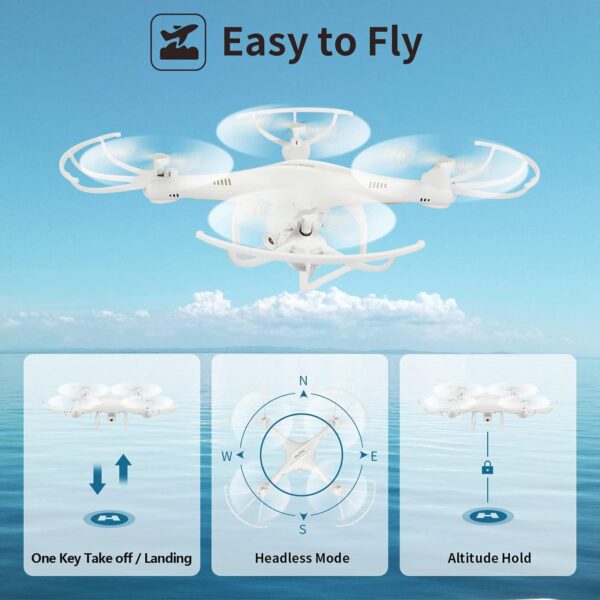 Cheerwing CW4 RC Drone with 720P HD Camera for Kids and Adults Quadcopter Auto Hovering - Image 3