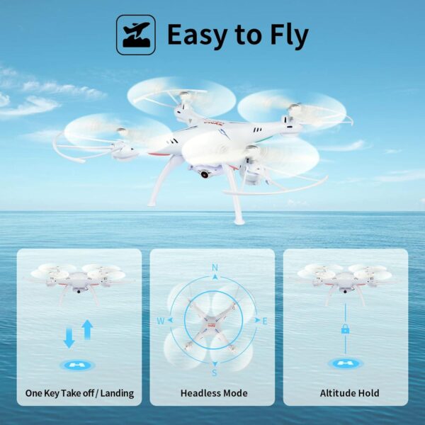 Cheerwing Syma X5SW-V3 WiFi FPV Drone 2.4Ghz 4CH 6-Axis Gyro RC Quadcopter with Camera, White - Image 3