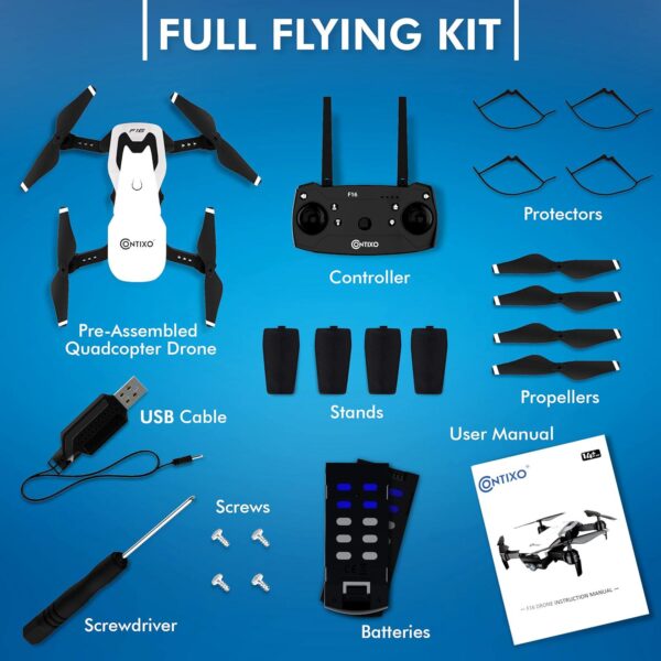 Contixo F16 FPV Drone: 2.4G RC Quadcopter for Kids and Beginners - 1080P HD Camera, Follow Me Mode, Gesture Control - Image 8