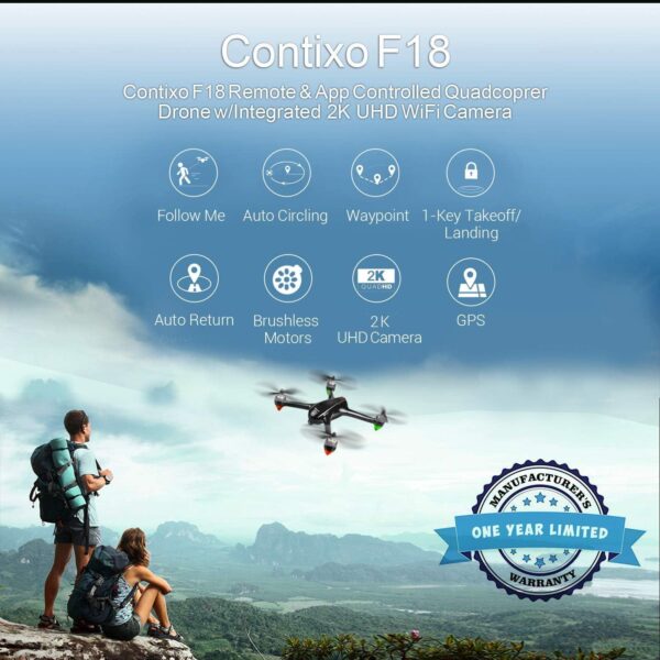 Contixo F18 2K FPV RC Drone: Brushless Motor, GPS, Follow Me - Perfect for Adults and Beginners - Image 3