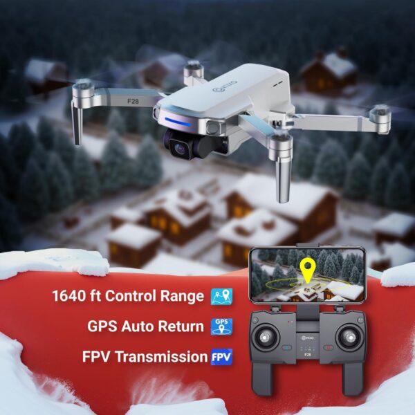 Contixo F28: Foldable FHD Camera Drone for Adults - GPS Control, Follow Me, Waypoint, Up to 25 Mins Flight, Carrying Case - Image 3