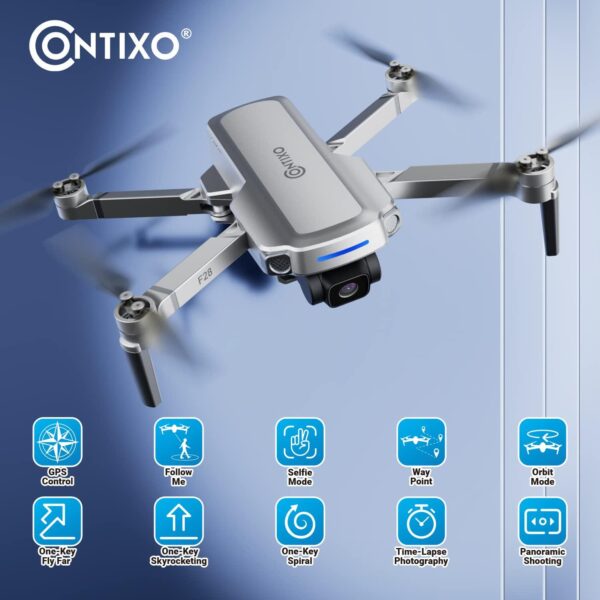 Contixo F28: Foldable FHD Camera Drone for Adults - GPS Control, Follow Me, Waypoint, Up to 25 Mins Flight, Carrying Case - Image 5
