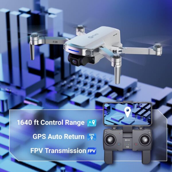 Contixo F28: Foldable FHD Camera Drone for Adults - GPS Control, Follow Me, Waypoint, Up to 25 Mins Flight, Carrying Case - Image 6
