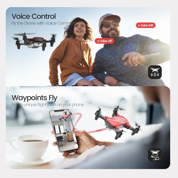 DEERC D20 Mini Drone: 720P HD FPV Camera, Altitude Hold, Headless Mode, One-Key Start, 3D Flips, 2 Batteries - Image 3