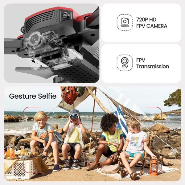 DEERC D20 Mini Drone: 720P HD FPV Camera, Altitude Hold, Headless Mode, One-Key Start, 3D Flips, 2 Batteries - Image 2
