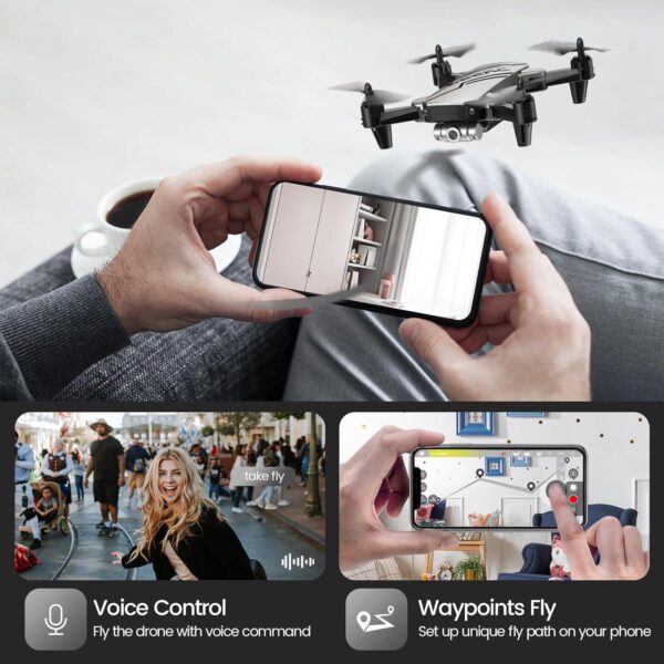 DEERC D20 Mini Drone: 720P HD FPV Camera, Altitude Hold, Headless Mode, One-Key Start, 3D Flips, 2 Batteries, Silver - Image 3